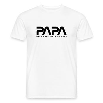 PAPA astronaute - T-shirt homme - blanc - Devant - AI Model Male 178 dark (178cm)