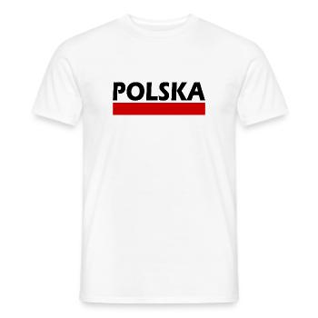Poland - Men's T-Shirt - white - Front - AI Model Male 178 dark (178cm)