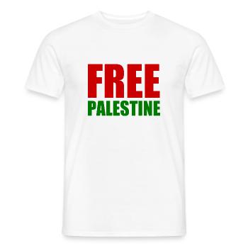 Free palestine - T-shirt homme - blanc - Devant - AI Model Male 178 dark (178cm)