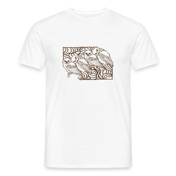 Süße Hand gezeichnete Eulen, Illustration - Männer T-Shirt - Weiß - Vorne - AI Model Male 178 dark (178cm)