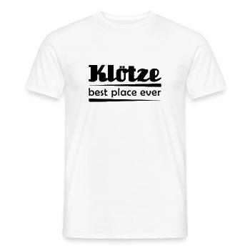 Klötze - Stadt best place ever - Männer T-Shirt - Weiß - Vorne - AI Model Male 178 dark (178cm)