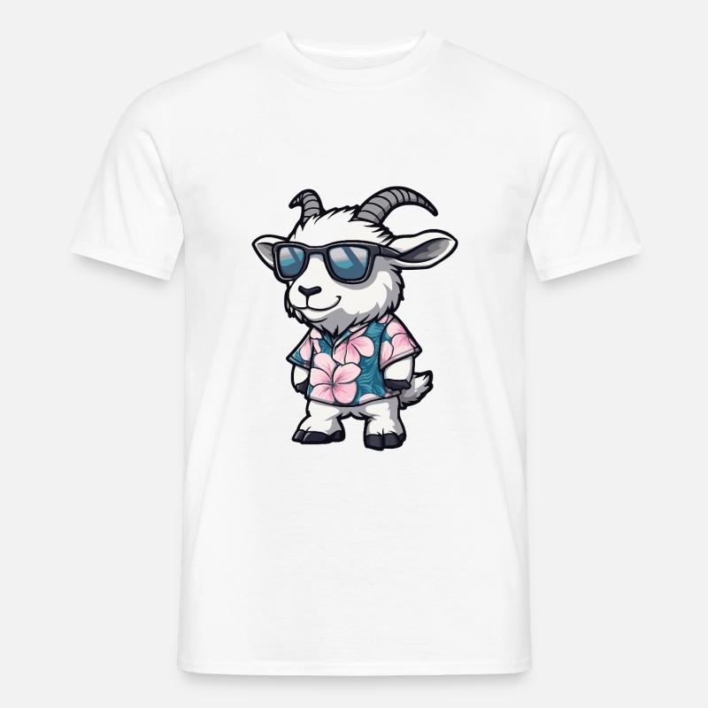 Bergziege Comic Urlaub - Männer T-Shirt - Weiß