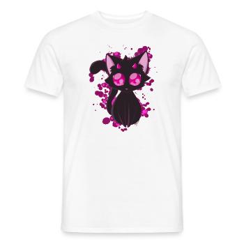 Black Devil Kitty in Pink - Männer T-Shirt - Weiß - Vorne - AI Model Male 178 dark (178cm)