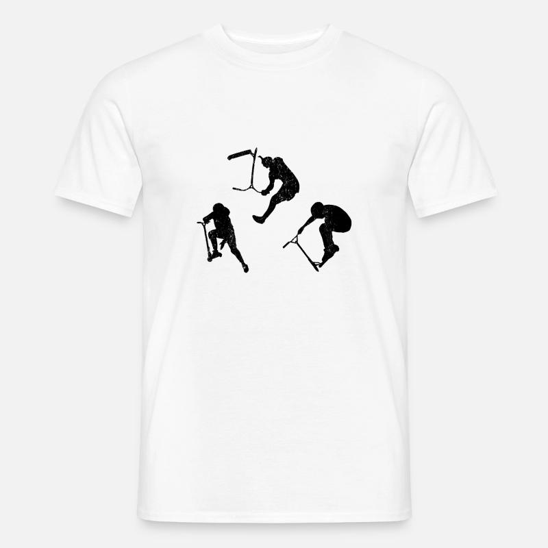 Scooter Tricks - Männer T-Shirt - Weiß