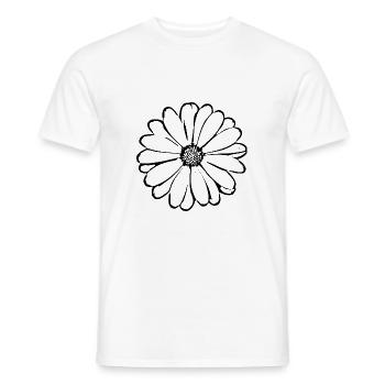 Flower Black Floral Black Blossom Blossom 70s Retro - Men's T-Shirt - white - Front - AI Model Male 178 dark (178cm)