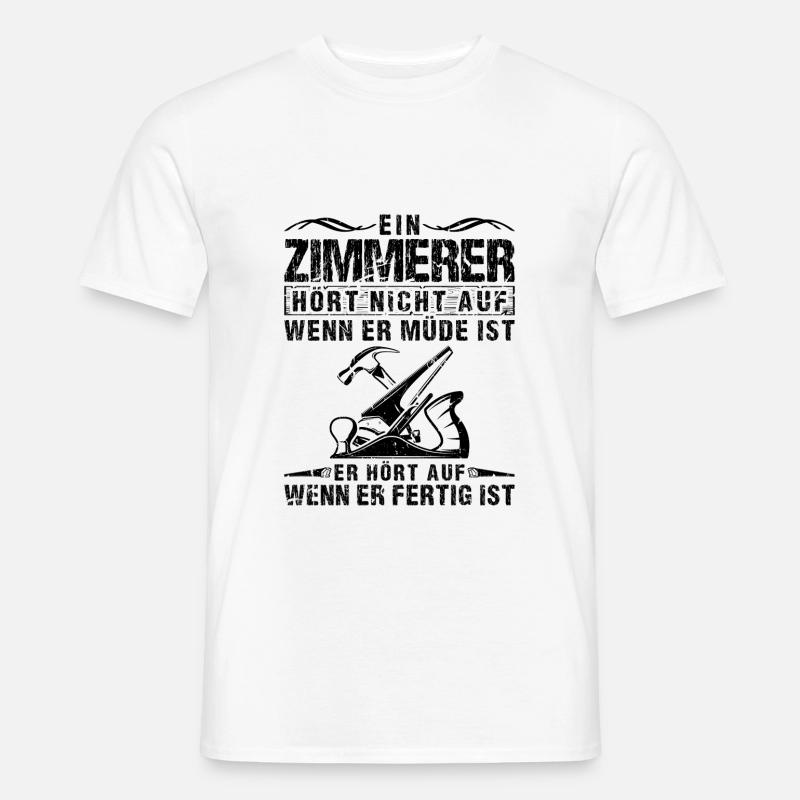 Dachdecker Werkzeug Zimmererwinkel Zimmermann - Männer T-Shirt - Weiß
