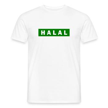 Halal - Männer T-Shirt - Weiß - Vorne - AI Model Male 178 dark (178cm)