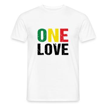 One Love Reggae Musik Jamaica - Männer T-Shirt - Weiß - Vorne - AI Model Male 178 dark (178cm)