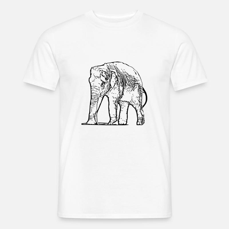 Elefant Baby schwarz - Männer T-Shirt - Weiß