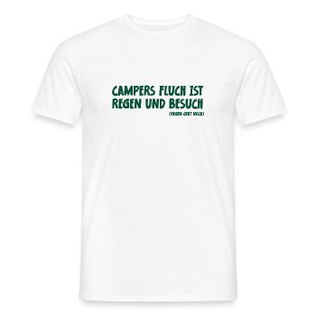 Camping Spruch Campers Fluch ist Regen und Besuch - Männer T-Shirt - Weiß - Vorne - AI Model Male 178 dark (178cm)