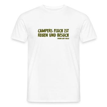Camping Spruch Campers Fluch ist Regen und Besuch - Männer T-Shirt - Weiß - Vorne - AI Model Male 178 dark (178cm)