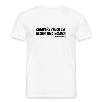 Camping Spruch Campers Fluch ist Regen und Besuch - Männer T-Shirt - Weiß - Vorne - AI Model Male 178 dark (178cm)