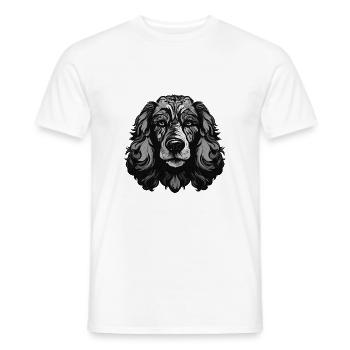 Caniche chien portrait - T-shirt homme - blanc - Devant - AI Model Male 178 dark (178cm)