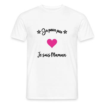 ICH KANN NICHT, ICH BIN EINE MUTTER - Männer T-Shirt - Weiß - Vorne - AI Model Male 178 dark (178cm)