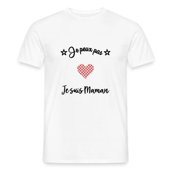FÊTE DES MÈRES. MAMAN - T-shirt homme - blanc - Devant - AI Model Male 178 dark (178cm)