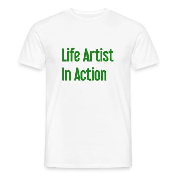 Artists of life in action - Men's T-Shirt - white - Front - AI Model Male 178 dark (178cm)