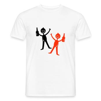 Bière buvant Figurine bâton - T-shirt homme - blanc - Devant - AI Model Male 178 dark (178cm)
