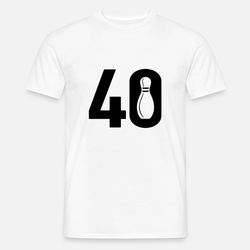 40 Bowling Bowler 40 - Männer T-Shirt - Weiß