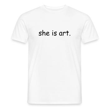 She is art - T-shirt homme - blanc - Devant - AI Model Male 178 dark (178cm)