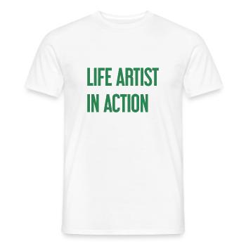 Artists of life in action - Men's T-Shirt - white - Front - AI Model Male 178 dark (178cm)