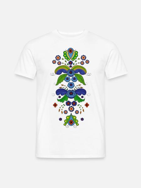 Folklore Blumen Kostüm - Kurbits - Männer T-Shirt - Weiß