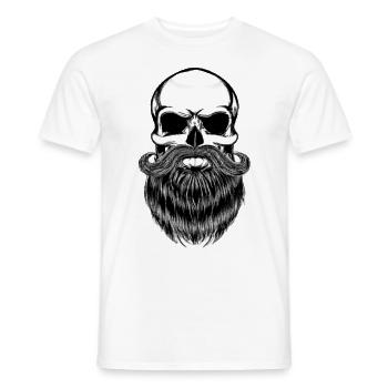 Skull Rocker Full Beard Beard Wearer - Men's T-Shirt - white - Front - AI Model Male 178 dark (178cm)
