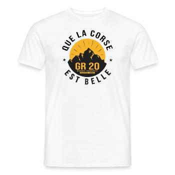 GR20 randonnée GR 20 gr 20 rando Corse - T-shirt homme - blanc - Devant - AI Model Male 178 dark (178cm)