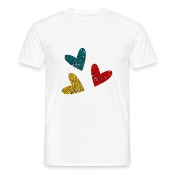 COUPLE. JUST MARRIED. Bachelorette party. VALENTINE'S DAY. LOVE. - Men's T-Shirt - white - Front - AI Model Male 178 dark (178cm)