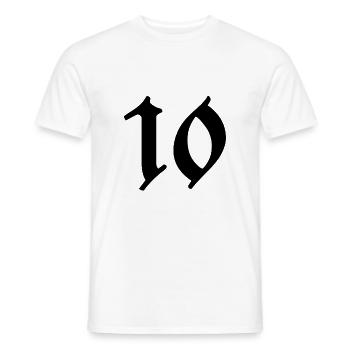 10. 10 ANS. 10e ANNIVERSAIRE. ANNIVERSAIRE 10 ANS. - T-shirt homme - blanc - Devant - AI Model Male 178 dark (178cm)