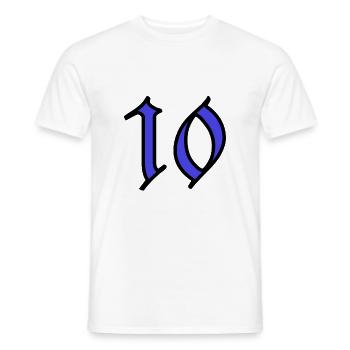 10. 10 JAHRE. 10. JAHRESTAG. 10-JÄHRIGES JUBILÄUM. - Männer T-Shirt - Weiß - Vorne - AI Model Male 178 dark (178cm)