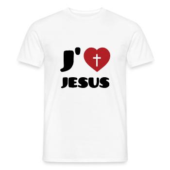 ich liebe Jesus - Männer T-Shirt - Weiß - Vorne - AI Model Male 178 dark (178cm)