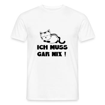 chat endormi chat chat blanc cadeau - T-shirt homme - blanc - Devant - AI Model Male 178 dark (178cm)