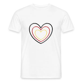 Heart Germany Colors - Men's T-Shirt - white - Front - AI Model Male 178 dark (178cm)