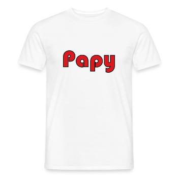 PAPY. FÊTE DES PÈRES. BONNE FÊTE PAPY. JE T'AIME. - T-shirt homme - blanc - Devant - AI Model Male 178 dark (178cm)
