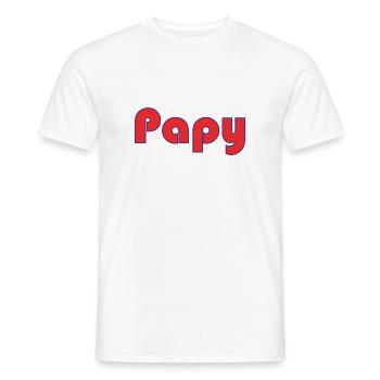 BONNE FÊTE PAPA. PAPA. FÊTE DES PÈRES. PÈRE - T-shirt homme - blanc - Devant - AI Model Male 178 dark (178cm)