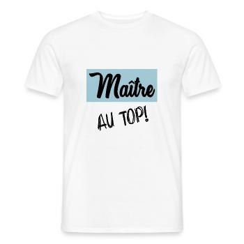 MASTER. THANK YOU. THANK YOU, MASTER. MASTER. MASTER GIFT - Men's T-Shirt - white - Front - AI Model Male 178 dark (178cm)