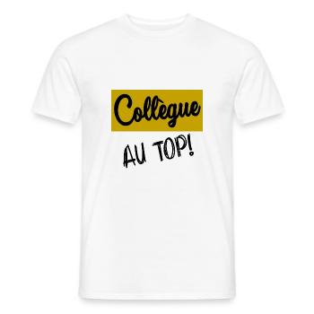 RETRAITE. RETRAITE. RETRAITEE. SENIOR. MAMIE. PAPY - T-shirt homme - blanc - Devant - AI Model Male 178 dark (178cm)