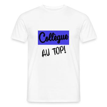 COLLEGUE - T-shirt homme - blanc - Devant - AI Model Male 178 dark (178cm)