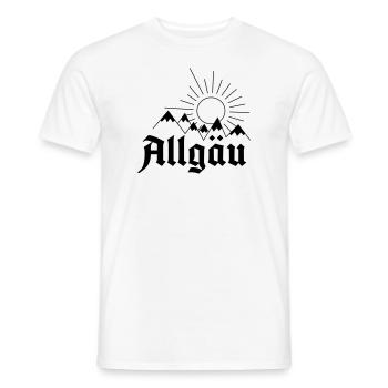 Allgäu Schriftzug mit Bergen und Sonne - Geschenk - Männer T-Shirt - Weiß - Vorne - AI Model Male 178 dark (178cm)