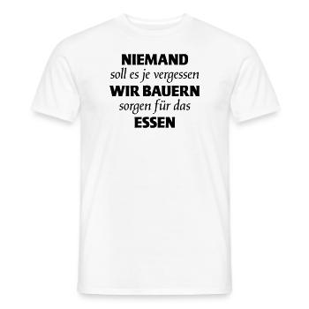 Personne ne doit l’oublier : les agriculteurs fournissent de la nourriture - T-shirt homme - blanc - Devant - AI Model Male 178 dark (178cm)