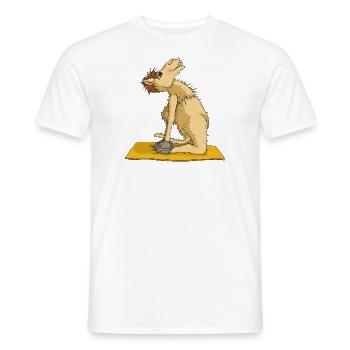 The yoga camel practices the yoga camel Ustrasana - Men's T-Shirt - white - Front - AI Model Male 178 dark (178cm)