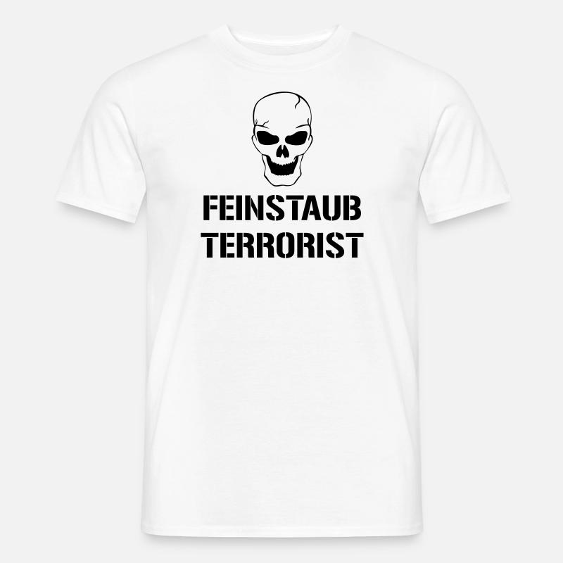 Feinstaub Terrorist - Männer T-Shirt - Weiß