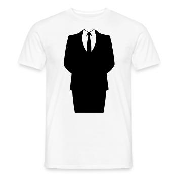 Suit and Tie - Men's T-Shirt - white - Front - AI Model Male 178 dark (178cm)