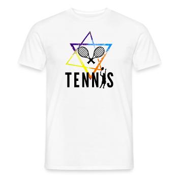 tennis - T-shirt homme - blanc - Devant - AI Model Male 178 dark (178cm)