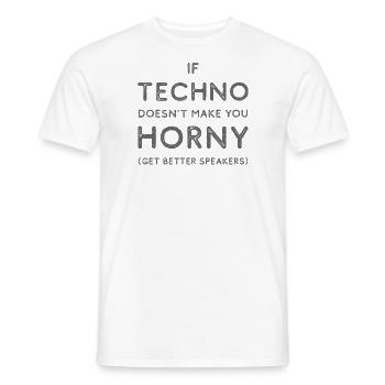 Hard Dark Acid Techno Obtenez de meilleurs haut-parleurs - T-shirt homme - blanc - Devant - AI Model Male 178 dark (178cm)