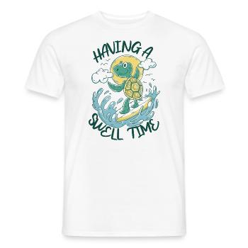 Surfing - Having a Swell Time - Men's T-Shirt - white - Front - AI Model Male 178 dark (178cm)
