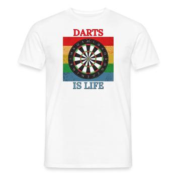 Darts est un t-shirt de vie - T-shirt homme - blanc - Devant - AI Model Male 178 dark (178cm)