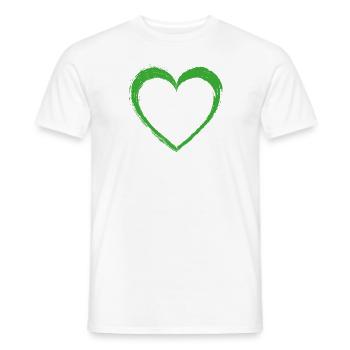 Green Heart - Men's T-Shirt - white - Front - AI Model Male 178 dark (178cm)