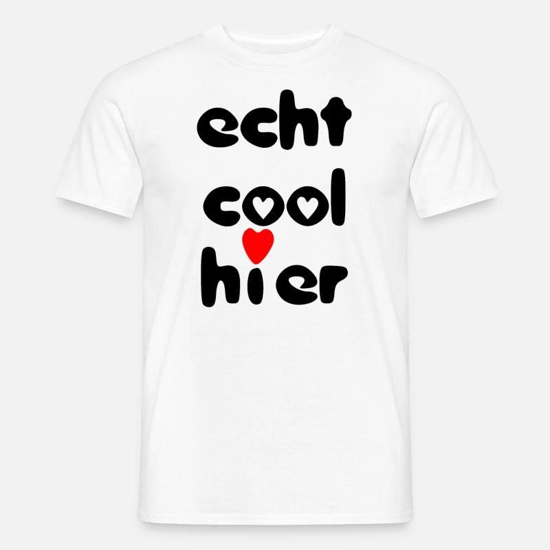 echt cool hier herz schwarz rot - Männer T-Shirt - Weiß