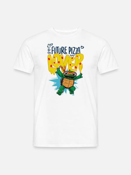 TMNT Mutant Mayhem Future Pizza Lover With Mikey - Men's T-Shirt - white